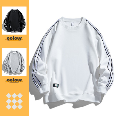 男装新款情侣卫衣潮流宽松运动休闲内搭圆领套头长袖男卫衣打底衫