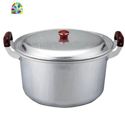 铝锅加厚汤锅老式家用食堂大锅煮水锅烧水无涂层有盖50CM特大号 FENGHOU 34cm铝汤锅-无蒸片-17升