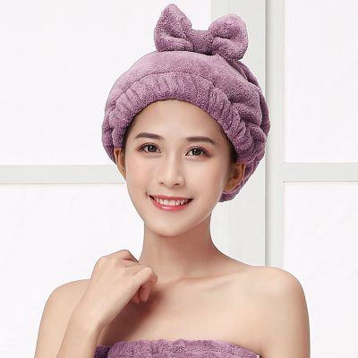 弗星蝴蝶结干发帽女超强吸水速干加厚浴帽擦头发毛巾可爱干发巾包头巾