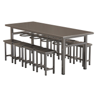 臻远 ZY5110229 不锈钢餐桌椅食堂桌椅组合 2.0米条形餐桌(含凳子)