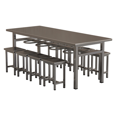 臻远 ZY5110229 不锈钢餐桌椅食堂桌椅组合 2.0米条形餐桌(含凳子)