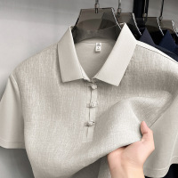 100%亚麻男士polo衫2026夏季商务休闲翻领短袖透气舒适短袖男T恤