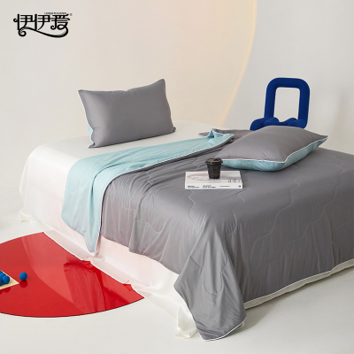 伊伊爱YZDLTDC241333凉感针织西瓜冰激凌大豆夏被气质灰配浅蓝200*230cm/3.1斤(单位:条)