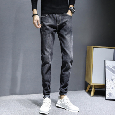 晗亦然2021春季新款男士牛仔裤时尚潮牌休闲弹力小直筒修身潮流百搭男装3182
