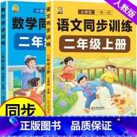 语数同步训练+看图写话 二年级上 [正版]二年级上册语文数学同步练习册同步训练人教版全套试卷测试卷全套一课一练下册小学2