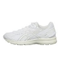 ASICS跑步鞋女透气舒适防滑轻便白色奶油色条纹装饰网眼鞋舌户外
