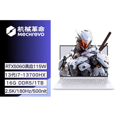 机械革命(MECHREVO) 极光X 酷睿i7HX 16核游戏本笔记本电脑 定制(i7-13700HX 16G 2T RTX5060 2.5K屏 180Hz)白色