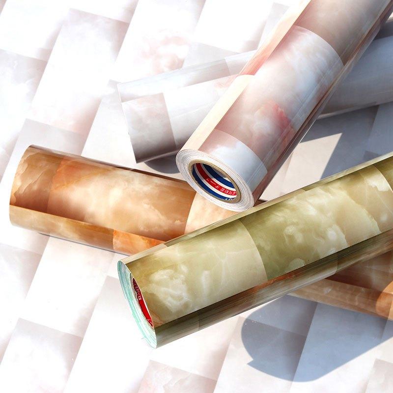 骁熊加厚防水pvc仿大理石纹贴纸壁纸自粘墙纸柜子桌家具翻新时尚创意自粘墙纸平面墙贴家装主材PVC墙纸