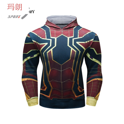 珂卡慕(KEKAMU)2020跑步健身房紧身衣服训练连帽套头衫新款男士运动服速干健身服篮球卫衣3M