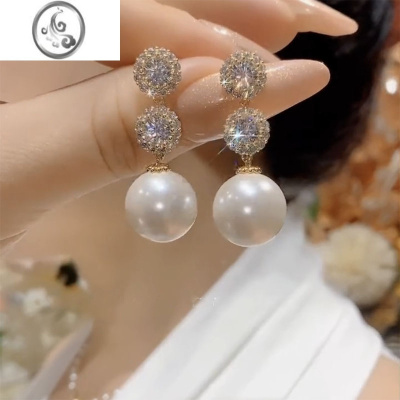 JiMi珍珠耳环女高级感耳坠2023年新款小众设计轻奢耳饰洋气银银针耳钉