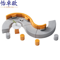 怡卓欧沙发沙发六人位+茶几+4圆凳套