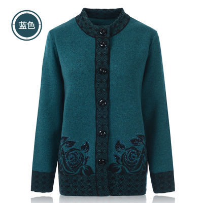 恋名媛中老年人毛衫春秋装上衣奶奶装开衫毛衣厚加肥加大码老太太女装大码女装