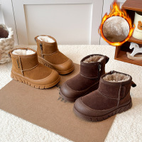 儿童雪地靴冬季新款男女宝宝棉靴加绒保暖大棉鞋加厚中童短靴