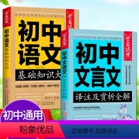 初中文言文+初中语文[全2册] 初中通用 [正版]初中语文基础知识大全初中文言文译注及赏析全解2册 7-9年级初中生语文