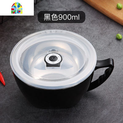 封后304不锈钢日式泡面碗 带盖大号饭盒面碗学生宿舍饭碗单个碗筷套装 FENGHO 升级款可注水绿色[(800ML)+餐