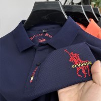 商务衫秋季男装长袖T恤刺绣翻领大码POLO衫潮流纯色男装上衣