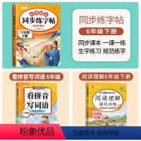 [六年级下册]同步练字帖+看拼音写词语 +阅读理解 [正版]六年级下册语文同步练字帖人教版每日一练小学生字帖写好中国字六