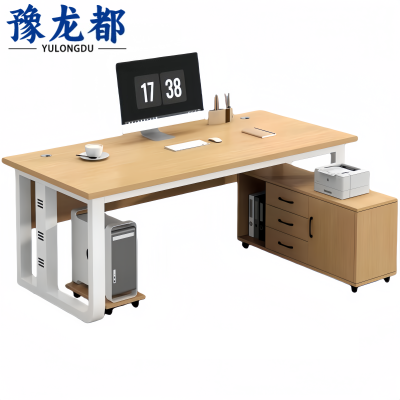 豫龙都办公桌+侧柜1.6米套