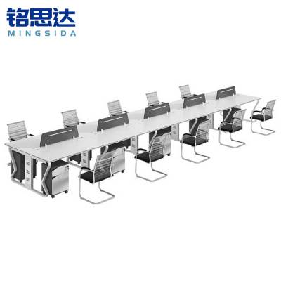 铭思达屏风办公桌十人位含柜椅套