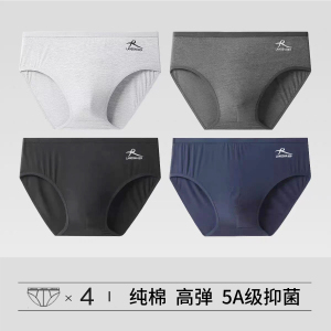 浪莎男士三角内裤纯棉裆夏季薄款宽松透气大码中腰性感短裤头