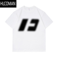 HLCOMAN工厂直发国潮酒红色短袖男夏季半袖T恤美式运动情侣衣服
