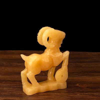 美帮汇玉石羊摆件山羊生肖羊石羊玉石摆件酒柜饰品