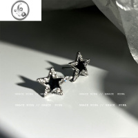 JiMi星河与你~不对称星星锆石耳钉2023新款耳环女高级感气质耳饰