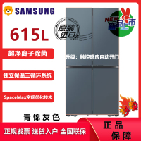 三星(SAMSUNG)原装进口615升AI神冰箱 嵌入式四开门 变频三系统自动开门RF62DB9CGC3GSC 青锦灰