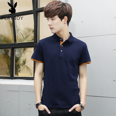 夏季新款男士短袖t恤翻领polo衫潮牌潮流上衣服男装半袖体恤
