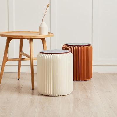 森美人圆凳餐折叠纸凳时尚矮小凳子北欧家用功能创意家具