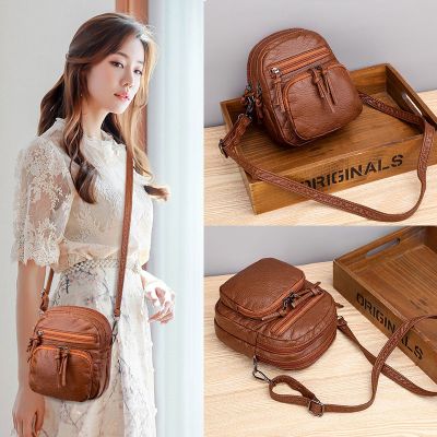 斜挎包女小包2020新款单肩包软皮复古手机包时尚百搭多隔层女士包