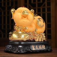 家柏饰(CORATED)富足金猪摆件金袋福猪十二生肖猪工艺品乔迁搬新家喜庆礼品