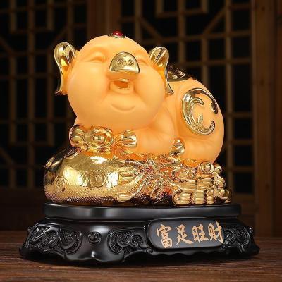 家柏饰(CORATED)富足金猪摆件金袋福猪十二生肖猪工艺品乔迁搬新家喜庆礼品