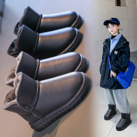 年冬季儿童雪地棉女宝宝加绒加厚棉鞋男童套脚冬靴子