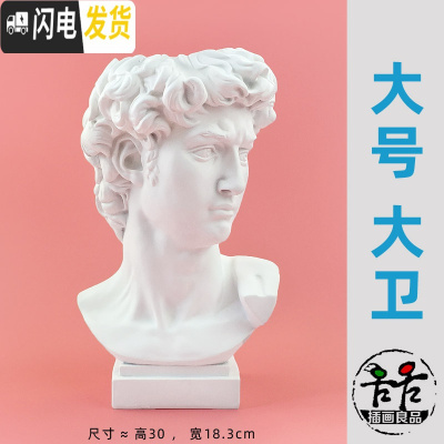 三维工匠经典像 文艺塑摆件 大卫小卫头像 笔筒 插花花瓶 艺术桌摆 大号大卫