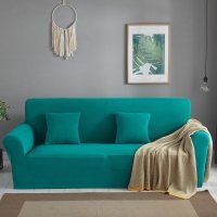 弹力沙发套卍能套四季沙发垫现代简约客厅沙发罩防尘保护罩通用 激情蓝 S码[单人位90-140cm]