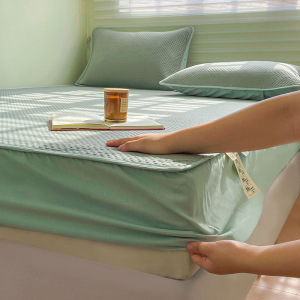 日式大豆夹棉床笠a类针织棉床垫罩保护套全包六面床罩