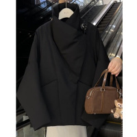 短款大翻领棉服女冬季年新款高级感小众宽松保暖面包服外套