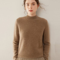 山羊绒衫秋冬新款女半高领7针加厚打底衫韩系风宽松显瘦套头毛衣
