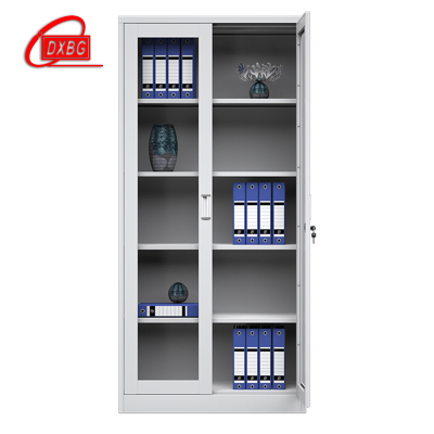 DXBG钢制文件柜资料柜档案柜财务凭证柜带锁储物柜铁皮柜书柜通玻对开门文件柜