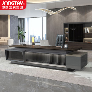 中泰(jongtay)老板桌办公桌高档大班台总裁经理办公室桌子简约现代家具2.8米 J-HSS-B28L