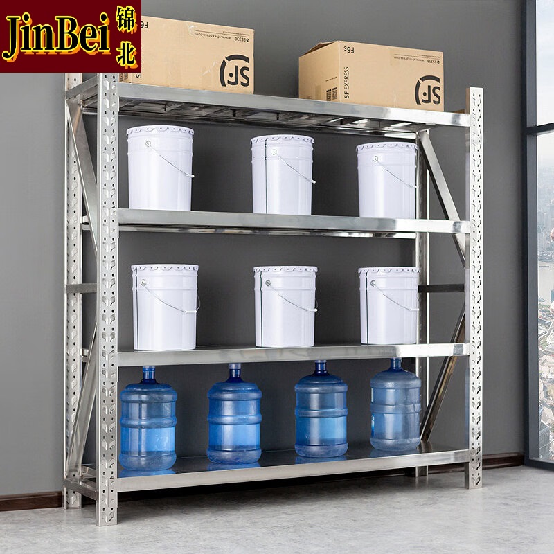 锦北304不锈钢货架置物架药品收纳展示架承重500kg 2000*500