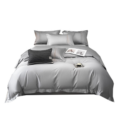 天山柔 220*240cm 100支绣花加尔 四件套 (计价单位:套) 灰色