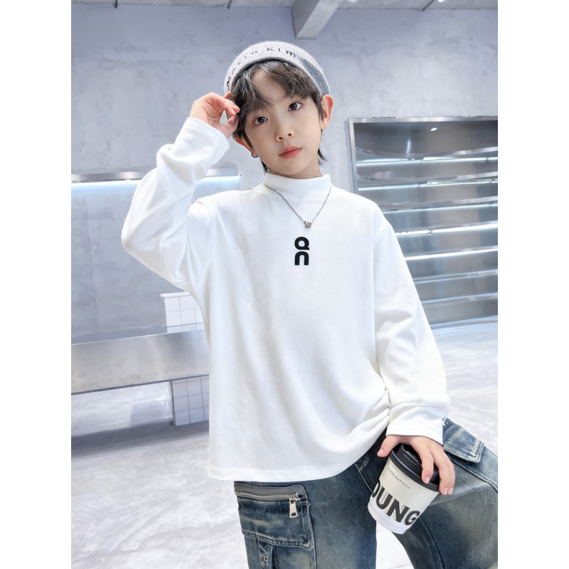 男童秋冬半高领打底衫新款大儿童冬季上衣冬装德绒内搭T恤t