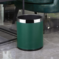 定制垃圾桶酒店客厅高档办公室厨房双层垃圾筒商用 10L银圈-莫兰迪绿