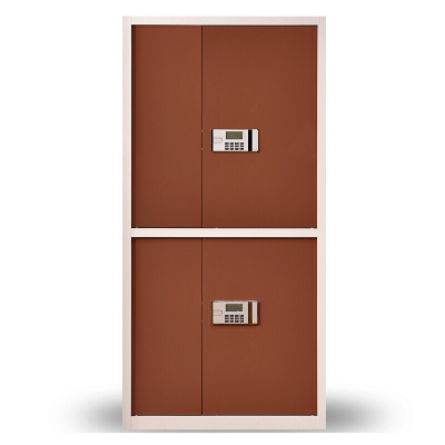 全简家具文件柜密码柜大型电子保密柜套通双节带抽屉咖啡色