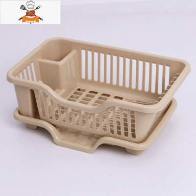 创意厨房放碗架沥水架置物架 塑料收纳架餐具架子碗筷收纳盒碗柜 敬平 北欧卡其色