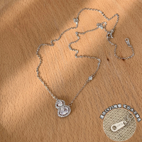 纯银闪钻葫芦项链轻奢高级感小众设计感锁骨链女款2025新款潮送女朋友老婆情人节七夕生日礼物