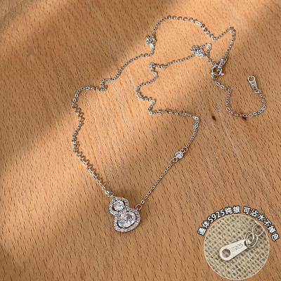 纯银闪钻葫芦项链轻奢高级感小众设计感锁骨链女款2025新款潮送女朋友老婆情人节七夕生日礼物