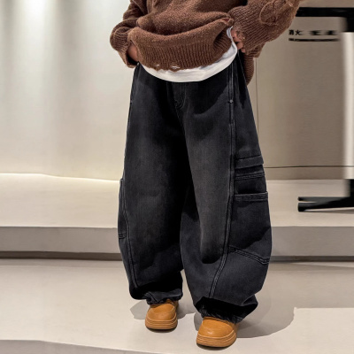 男童牛仔裤春秋款2026新款男孩春装休闲裤子中大儿童装痞帅裤_758